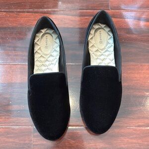 Birdies Black Velvet Loafers